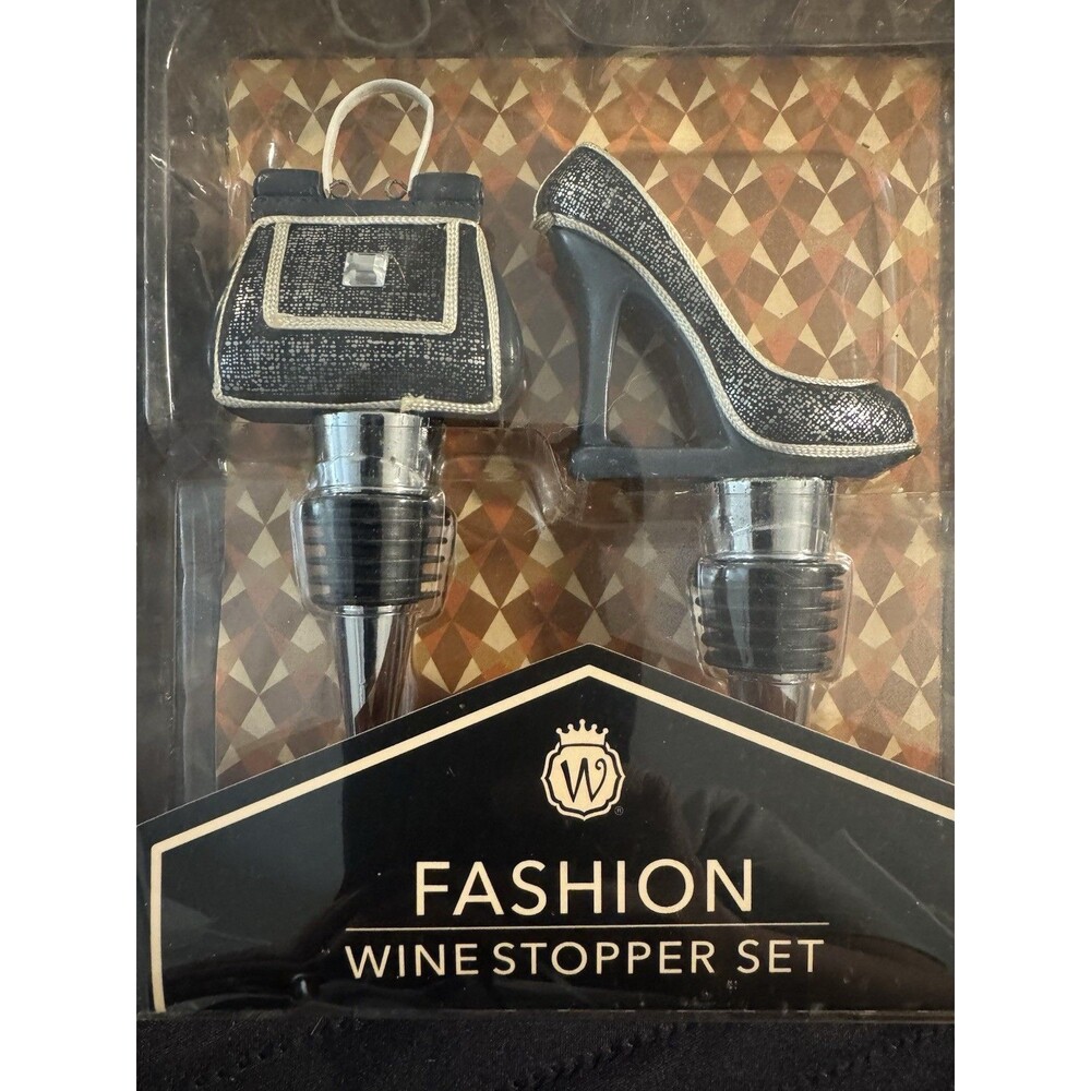 Wild Eye Designs Fashion Wine Bottle Stopper Set Handbag & High Heel, 2 Pack